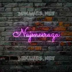 najmeeraza in Pink Neon style - 3D name wallpaper