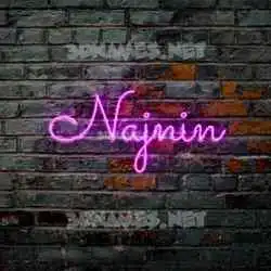 najnin in Pink Neon style - 3D name wallpaper