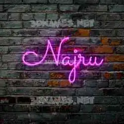 najru in Pink Neon style - 3D name wallpaper