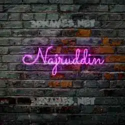 najruddin in Pink Neon style - 3D name wallpaper