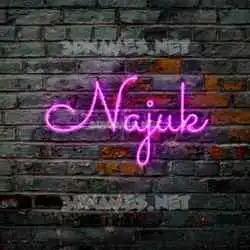 najuk in Pink Neon style - 3D name wallpaper