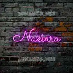 nakiara in Pink Neon style - 3D name wallpaper