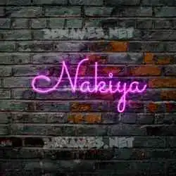 nakiya in Pink Neon style - 3D name wallpaper