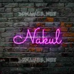 nakul in Pink Neon style - 3D name wallpaper