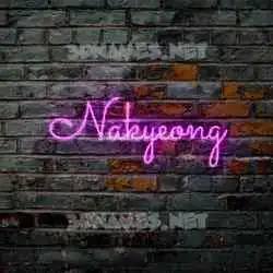 nakyeong in Pink Neon style - 3D name wallpaper