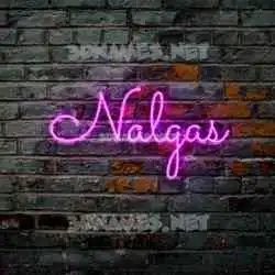 nalgas in Pink Neon style - 3D name wallpaper