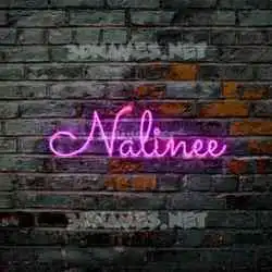nalinee in Pink Neon style - 3D name wallpaper
