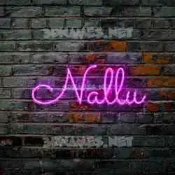 nallu in Pink Neon style - 3D name wallpaper