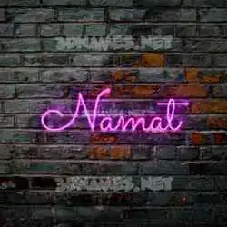 namat in Pink Neon style - 3D name wallpaper
