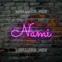 nami in Pink Neon style - 3D name wallpaper