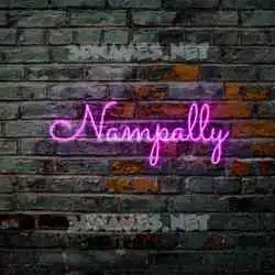 nampally in Pink Neon style - 3D name wallpaper
