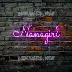 nanagirl in Pink Neon style - 3D name wallpaper