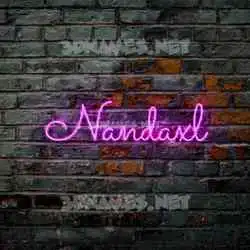 nandaxl in Pink Neon style - 3D name wallpaper