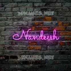 nandeesh in Pink Neon style - 3D name wallpaper