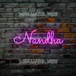 nandha in Pink Neon style - 3D name wallpaper