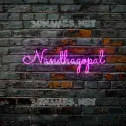 nandhagopal in Pink Neon style - 3D name wallpaper