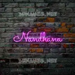 nandhana in Pink Neon style - 3D name wallpaper