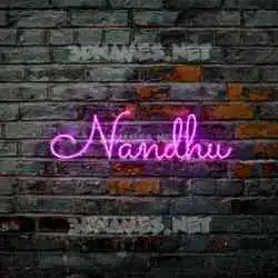 nandhu in Pink Neon style - 3D name wallpaper