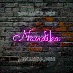 nandika in Pink Neon style - 3D name wallpaper