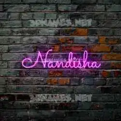 nandisha in Pink Neon style - 3D name wallpaper
