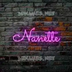 nanette in Pink Neon style - 3D name wallpaper