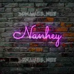 nanhey in Pink Neon style - 3D name wallpaper