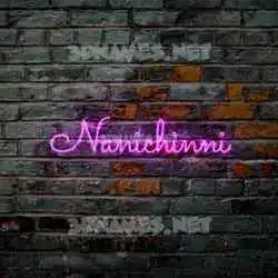 nanichinni in Pink Neon style - 3D name wallpaper