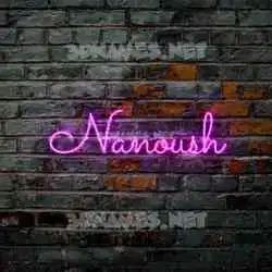 nanoush in Pink Neon style - 3D name wallpaper