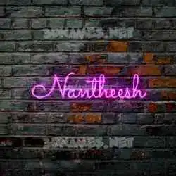 nantheesh in Pink Neon style - 3D name wallpaper
