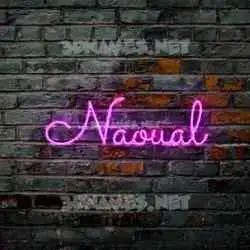 naoual in Pink Neon style - 3D name wallpaper