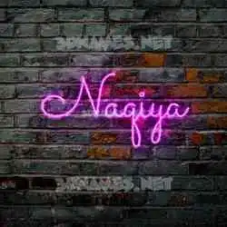 naqiya in Pink Neon style - 3D name wallpaper