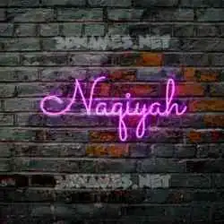 naqiyah in Pink Neon style - 3D name wallpaper