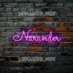 narander in Pink Neon style - 3D name wallpaper