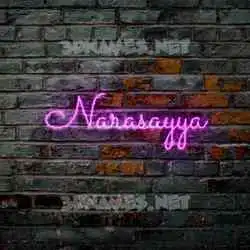 narasayya in Pink Neon style - 3D name wallpaper