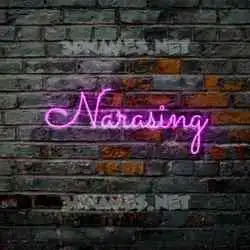 narasing in Pink Neon style - 3D name wallpaper