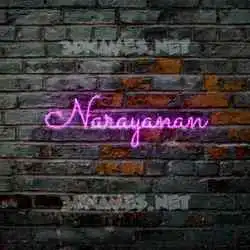 narayanan in Pink Neon style - 3D name wallpaper