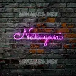 narayani in Pink Neon style - 3D name wallpaper