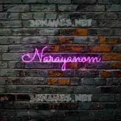 narayanom in Pink Neon style - 3D name wallpaper