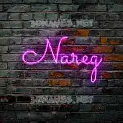 nareg in Pink Neon style - 3D name wallpaper