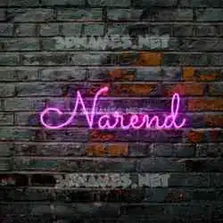 narend in Pink Neon style - 3D name wallpaper