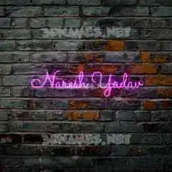 naresh yadav in Pink Neon style - 3D name wallpaper
