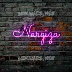 nargiza in Pink Neon style - 3D name wallpaper