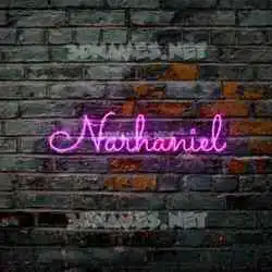 narhaniel in Pink Neon style - 3D name wallpaper