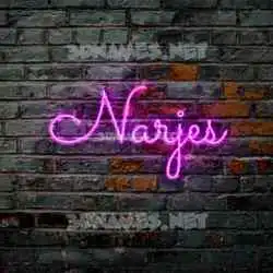 narjes in Pink Neon style - 3D name wallpaper