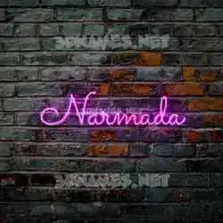 narmada in Pink Neon style - 3D name wallpaper