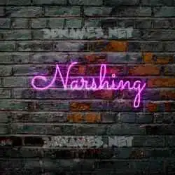 narshing in Pink Neon style - 3D name wallpaper