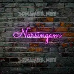 narsingam in Pink Neon style - 3D name wallpaper