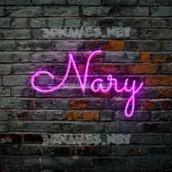 nary in Pink Neon style - 3D name wallpaper