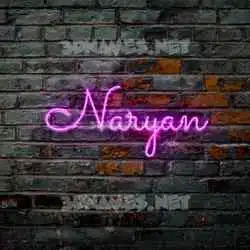 naryan in Pink Neon style - 3D name wallpaper