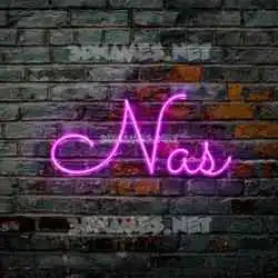 nas in Pink Neon style - 3D name wallpaper